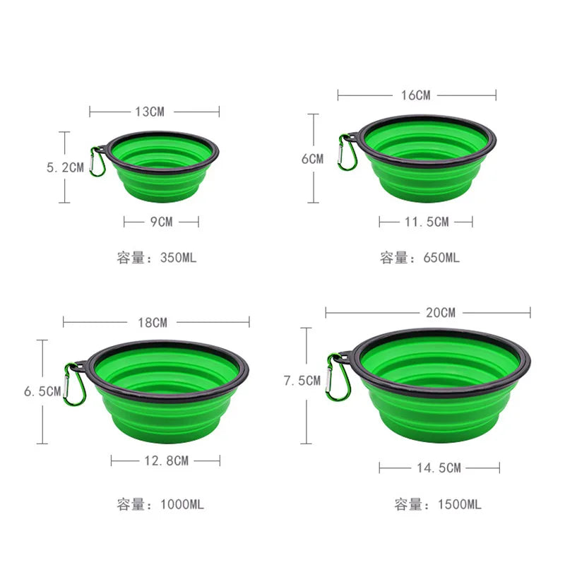 Collapsible Pet Silicone Dog Food Water Bowl