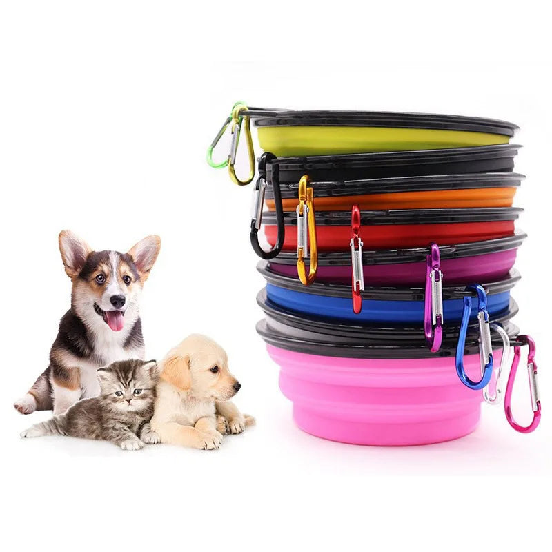 Collapsible Pet Silicone Dog Food Water Bowl