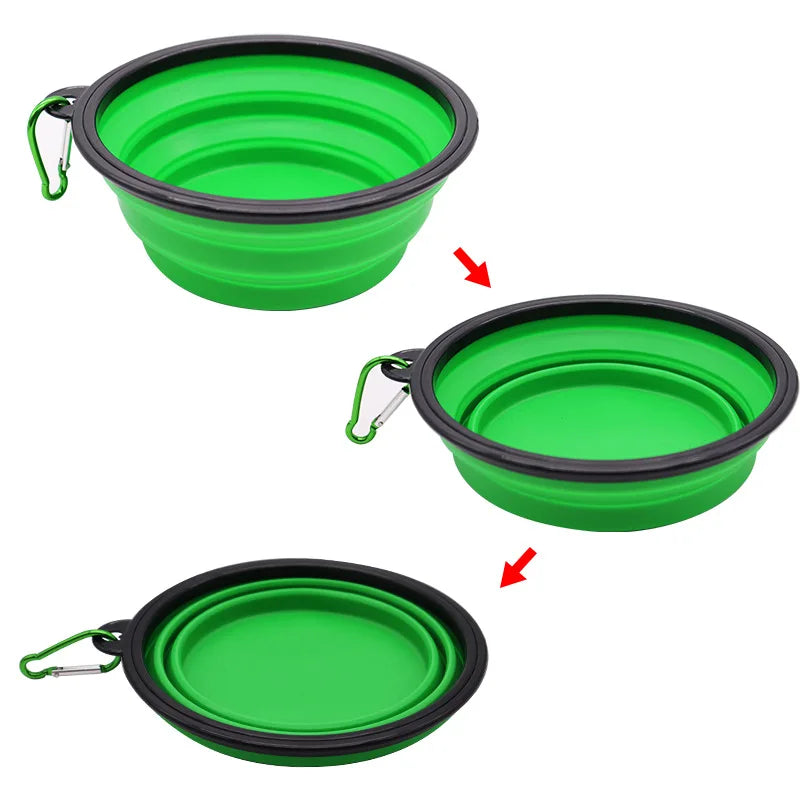Collapsible Pet Silicone Dog Food Water Bowl