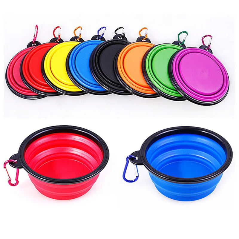Collapsible Pet Silicone Dog Food Water Bowl